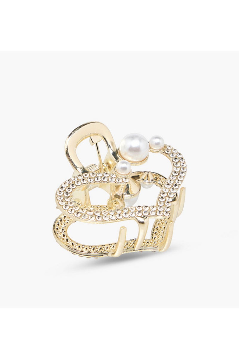 Heart Hair Clamp with Embellished Detail